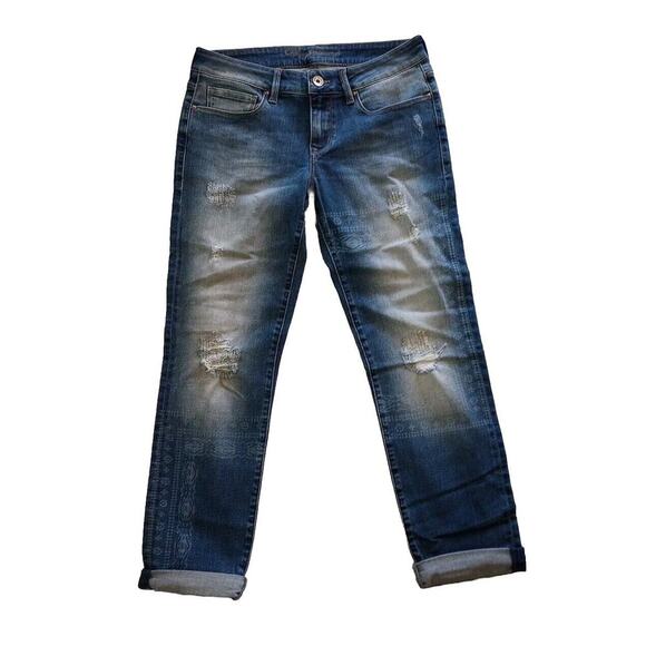 Mavi Womens Sonja Jean Sz 27 New Ankle Low Rise Distressed Faded Wash Denim - Picture 1 of 14